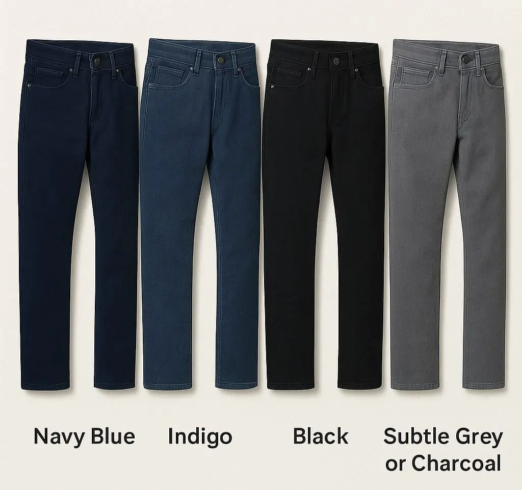 business casual men jeans