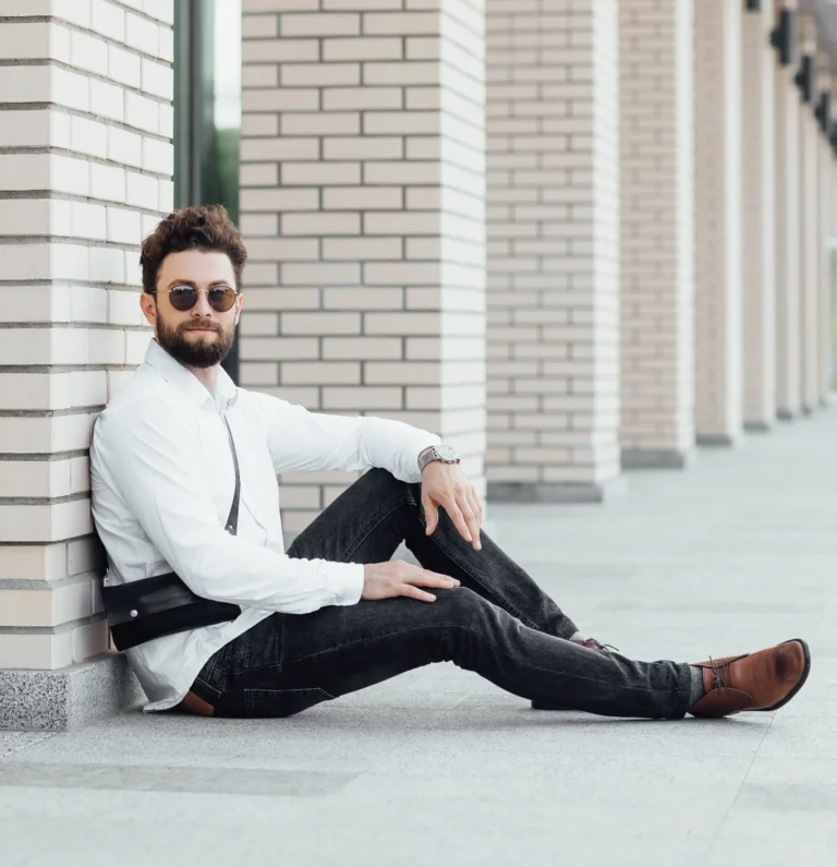 business casual men jeans